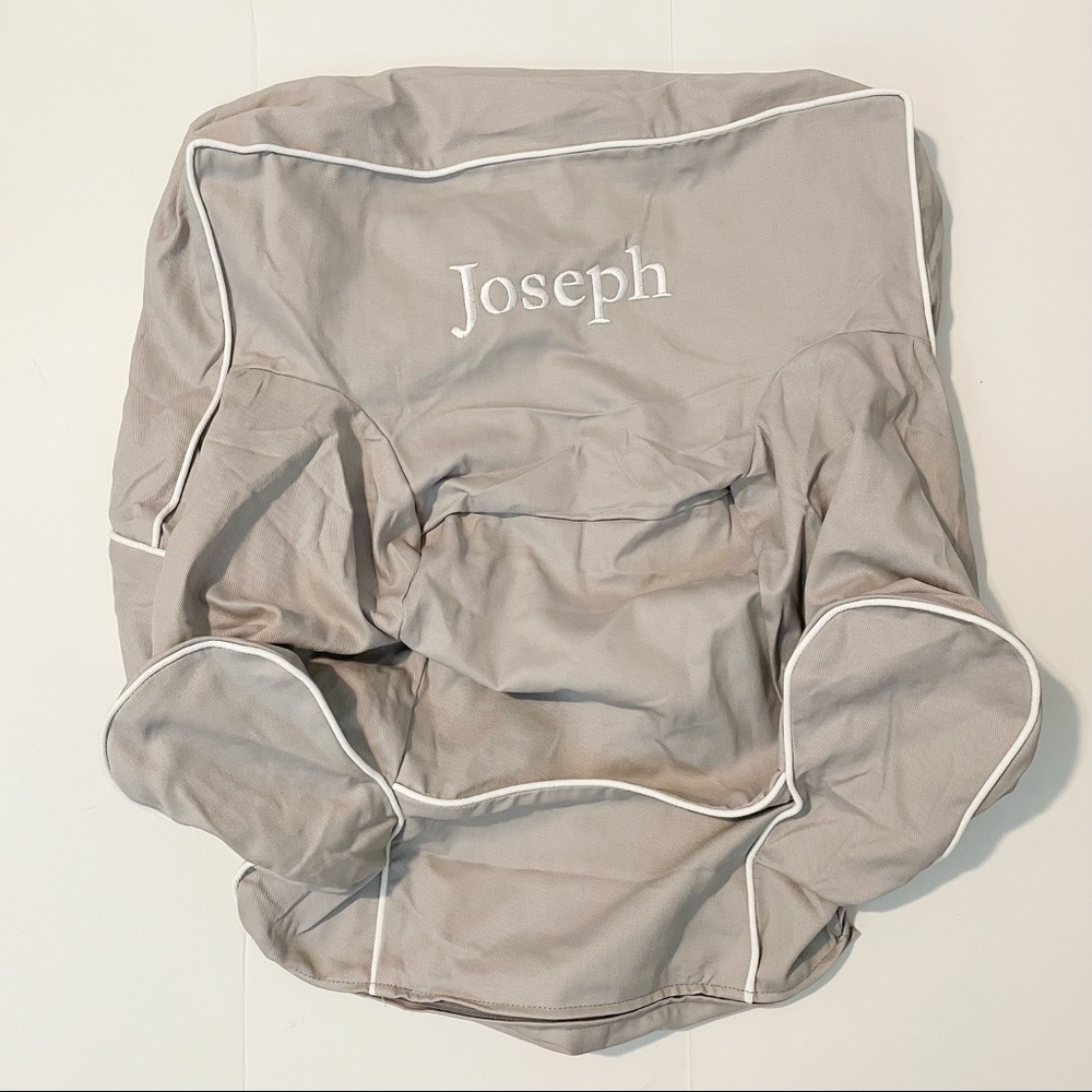 SOLD New Pottery Barn Kids My First Anywhere Chair Gray White Piping Slipcover